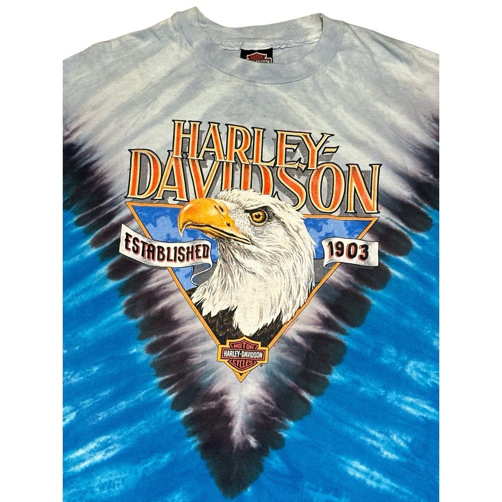 Vintage Harley-Davidson San Diego California Tie-Dye Hanes Beefy T-Shirt Size XL
